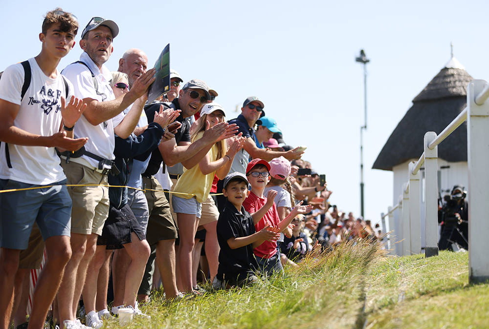 Fans watching on at The Open